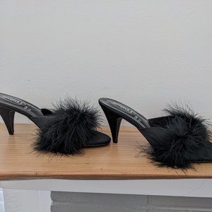 Feather Boa Heels - Michele X of London NWT